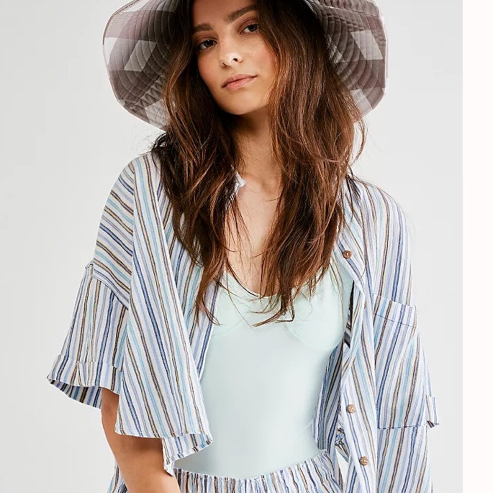 NWT Free People Sunday Morning Short Sleeve Sleep Shirt